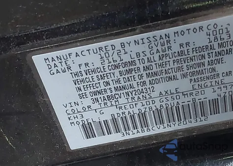 2022 Nissan Sentra Sv Xtronic Cvt z USA, uszkodzony, nr VIN 3N1AB8CV1NY204312